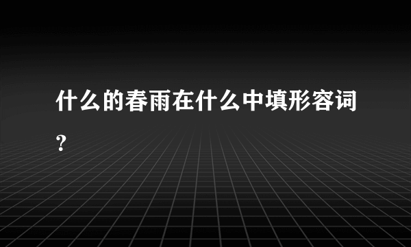 什么的春雨在什么中填形容词？