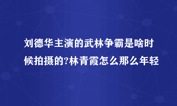 刘德华主演的武林争霸是啥时候拍摄的?林青霞怎么那么年轻