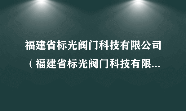 福建省标光阀门科技有限公司（福建省标光阀门科技有限公司发明人雷东方）