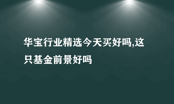 华宝行业精选今天买好吗,这只基金前景好吗