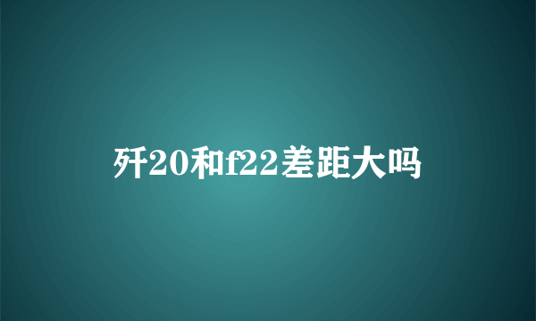 歼20和f22差距大吗