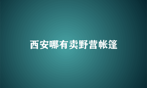 西安哪有卖野营帐篷