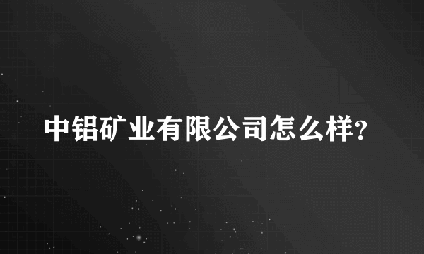 中铝矿业有限公司怎么样？