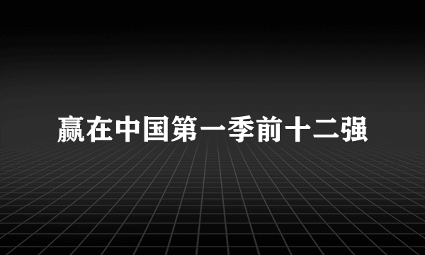 赢在中国第一季前十二强