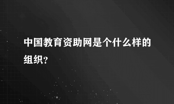 中国教育资助网是个什么样的组织？