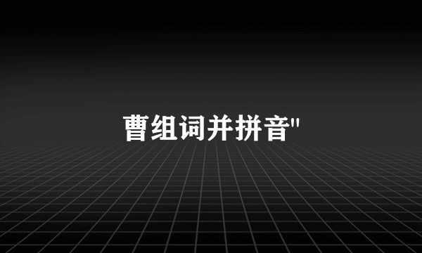 曹组词并拼音