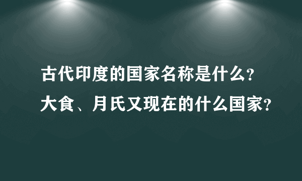 古代印度的国家名称是什么？大食、月氏又现在的什么国家？