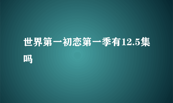 世界第一初恋第一季有12.5集吗