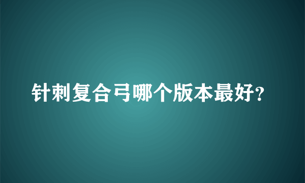 针刺复合弓哪个版本最好？