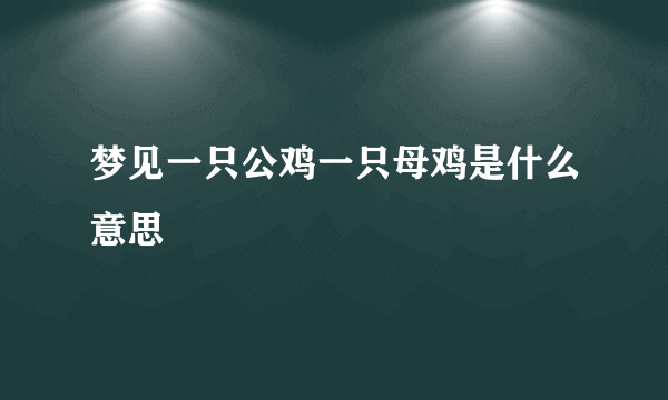 梦见一只公鸡一只母鸡是什么意思