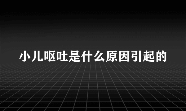 小儿呕吐是什么原因引起的