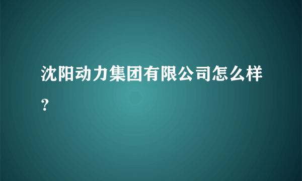 沈阳动力集团有限公司怎么样？