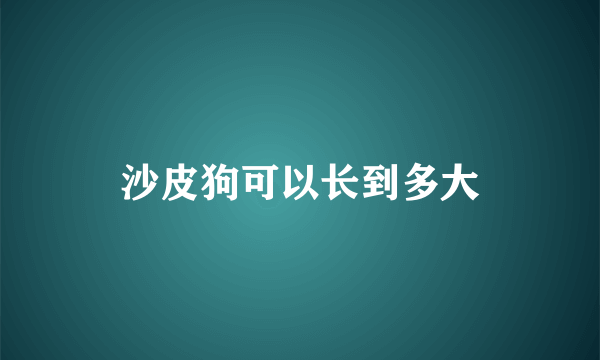 沙皮狗可以长到多大