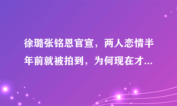 徐璐张铭恩官宣，两人恋情半年前就被拍到，为何现在才公布恋情了？