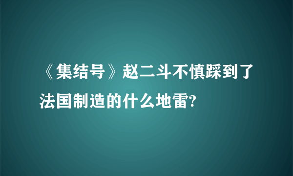 《集结号》赵二斗不慎踩到了法国制造的什么地雷?