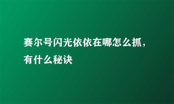 赛尔号闪光依依在哪怎么抓，有什么秘诀