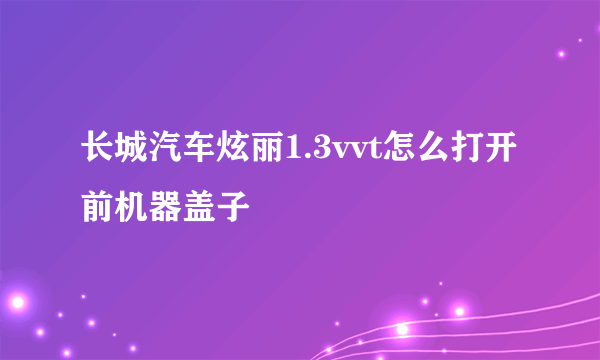 长城汽车炫丽1.3vvt怎么打开前机器盖子