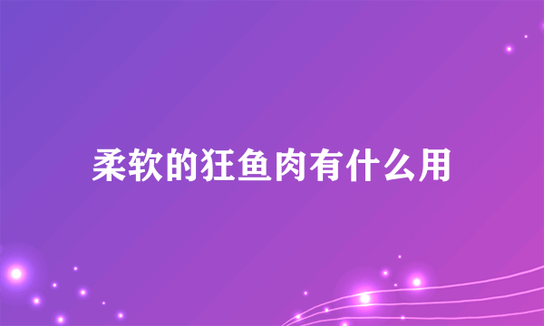 柔软的狂鱼肉有什么用