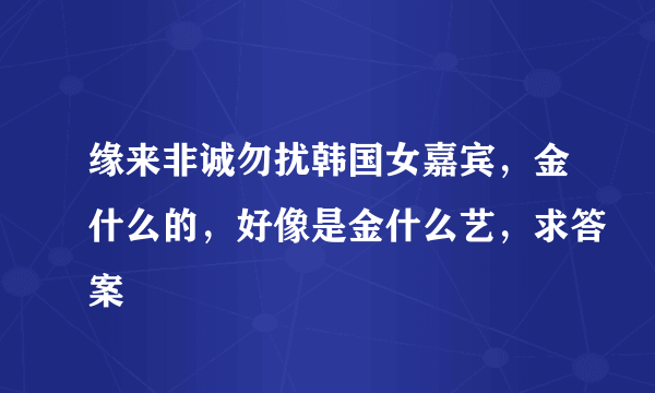 缘来非诚勿扰韩国女嘉宾，金什么的，好像是金什么艺，求答案