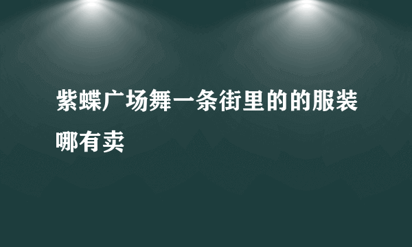 紫蝶广场舞一条街里的的服装哪有卖