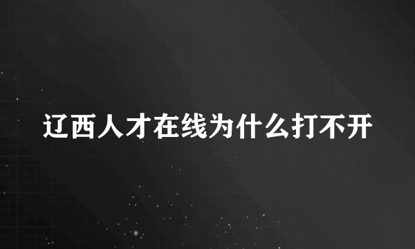 辽西人才在线为什么打不开