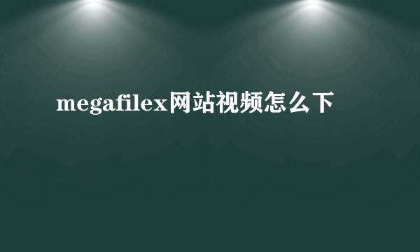 megafilex网站视频怎么下