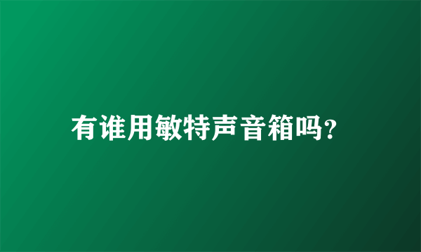 有谁用敏特声音箱吗？