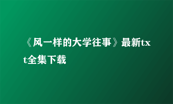 《风一样的大学往事》最新txt全集下载