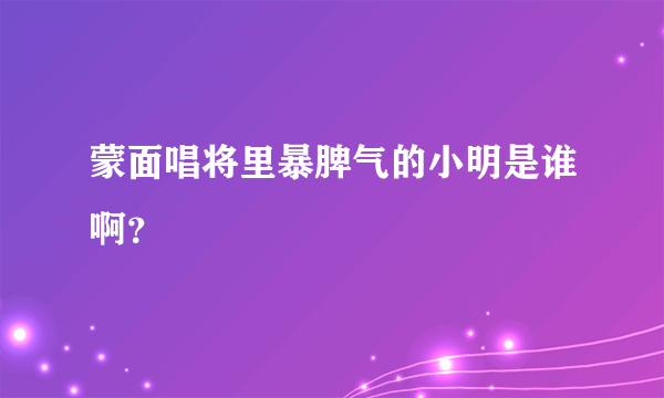 蒙面唱将里暴脾气的小明是谁啊？