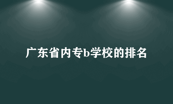 广东省内专b学校的排名