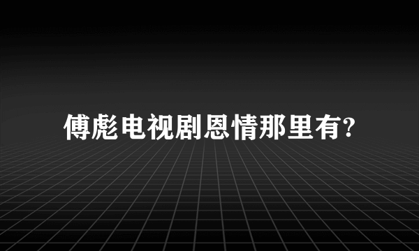 傅彪电视剧恩情那里有?