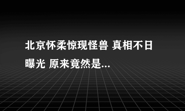 北京怀柔惊现怪兽 真相不日曝光 原来竟然是...