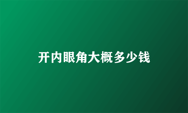 开内眼角大概多少钱