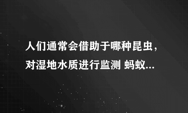 人们通常会借助于哪种昆虫，对湿地水质进行监测 蚂蚁庄园今日答案10月13日