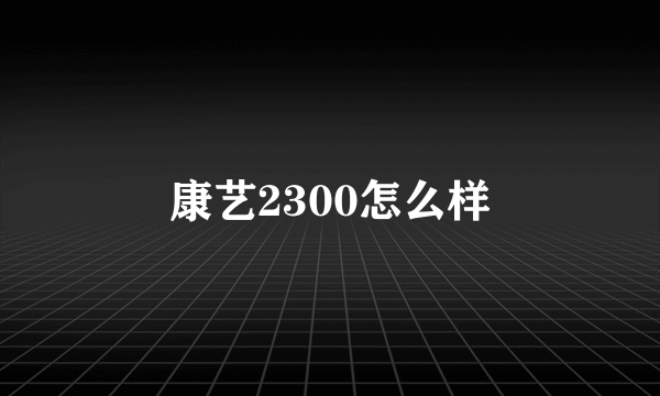 康艺2300怎么样