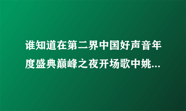 谁知道在第二界中国好声音年度盛典巅峰之夜开场歌中姚贝娜穿的是什么牌子的衣服?