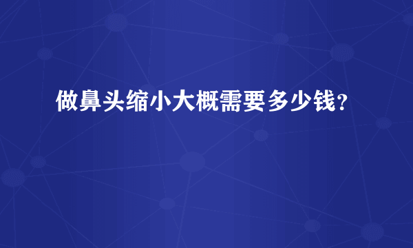 做鼻头缩小大概需要多少钱？