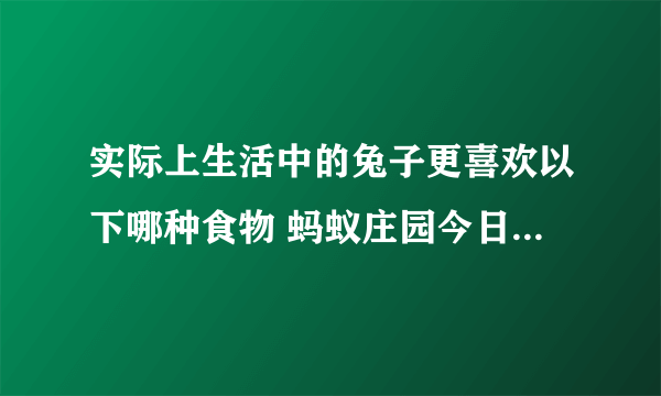 实际上生活中的兔子更喜欢以下哪种食物 蚂蚁庄园今日答案6月5日