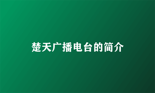 楚天广播电台的简介