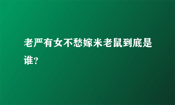 老严有女不愁嫁米老鼠到底是谁？