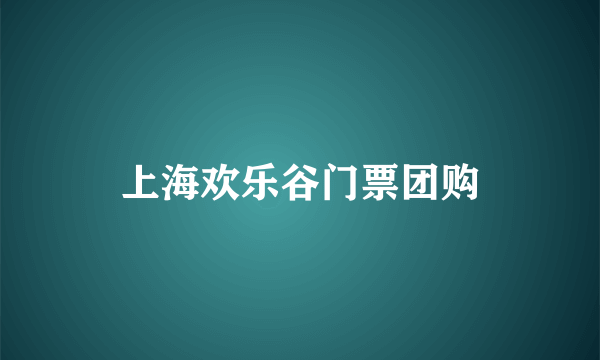 上海欢乐谷门票团购