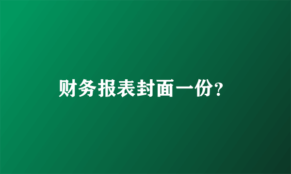 财务报表封面一份？