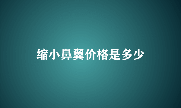 缩小鼻翼价格是多少