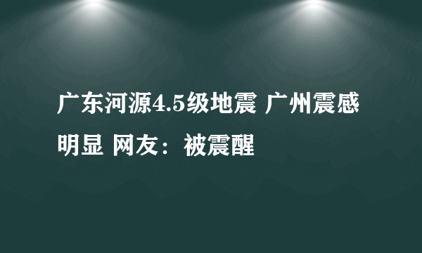 广东河源4.5级地震 广州震感明显 网友：被震醒