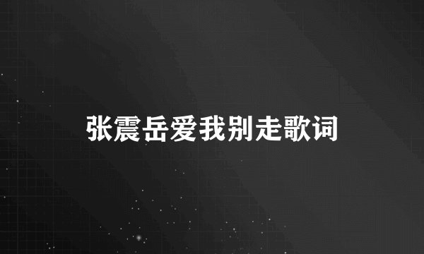 张震岳爱我别走歌词