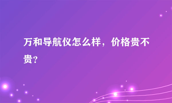 万和导航仪怎么样，价格贵不贵？