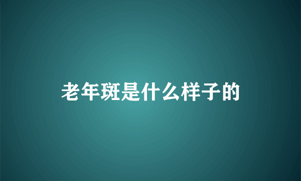 老年斑是什么样子的