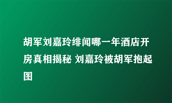 胡军刘嘉玲绯闻哪一年酒店开房真相揭秘 刘嘉玲被胡军抱起图