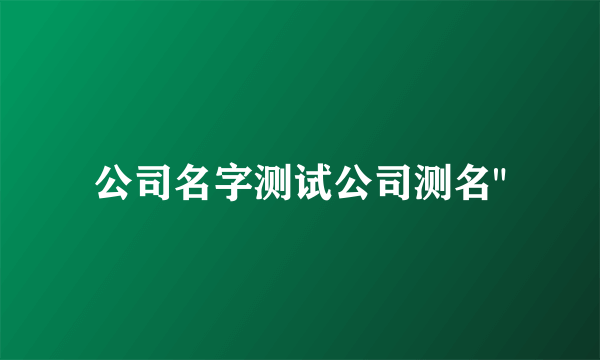 公司名字测试公司测名