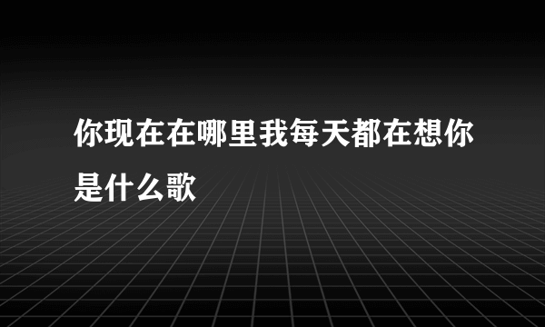 你现在在哪里我每天都在想你是什么歌